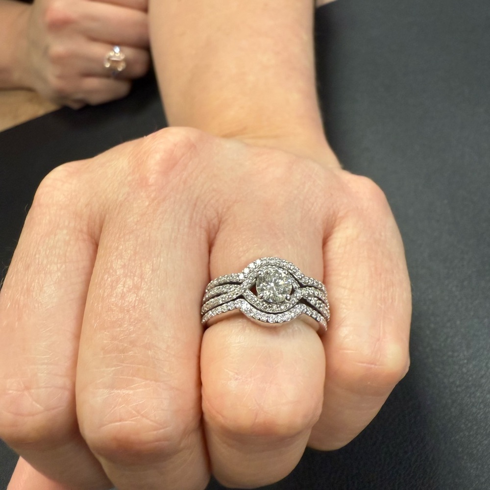 Diamond Ring wedding  Set with Pavé Design 14k